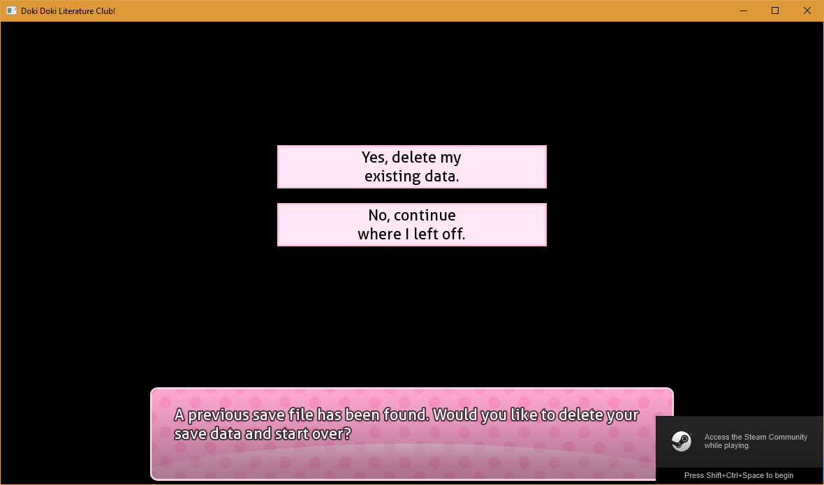 Doki Doki Literature Club - Easy Game Restart/Reset Guide